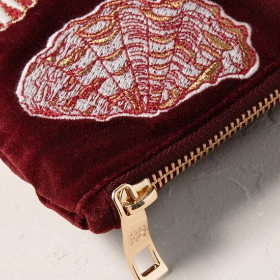 Young Ideas & Henmores -Ocean Treasures Port Velvet Everyday Pouch -port -OS