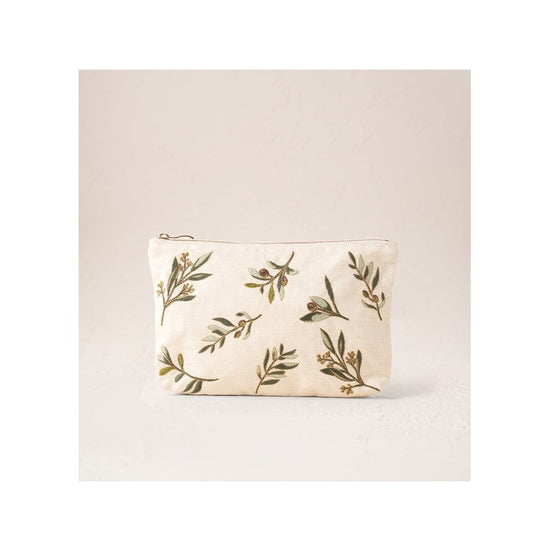 Young Ideas/Henmores - Olive Branch Cream Canvas Everyday Pouch - Cream - OS