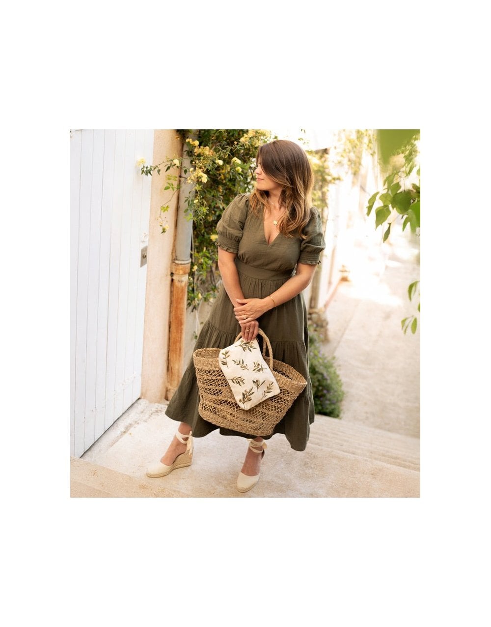 Young Ideas/Henmores - Olive Branch Cream Canvas Everyday Pouch - Cream - OS