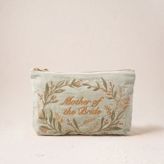 Young Ideas/Henmores - Olive Branch Mother of the Bride Sage Velvet Everyday Pouch - sage - OS