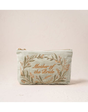 Young Ideas/Henmores - Olive Branch Mother of the Bride Sage Velvet Everyday Pouch - sage - OS