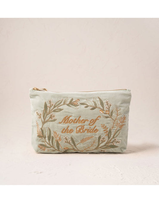 Young Ideas/Henmores - Olive Branch Mother of the Bride Sage Velvet Everyday Pouch - sage - OS