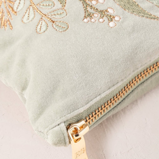 Young Ideas/Henmores - Olive Branch Mother of the Bride Sage Velvet Everyday Pouch - sage - OS