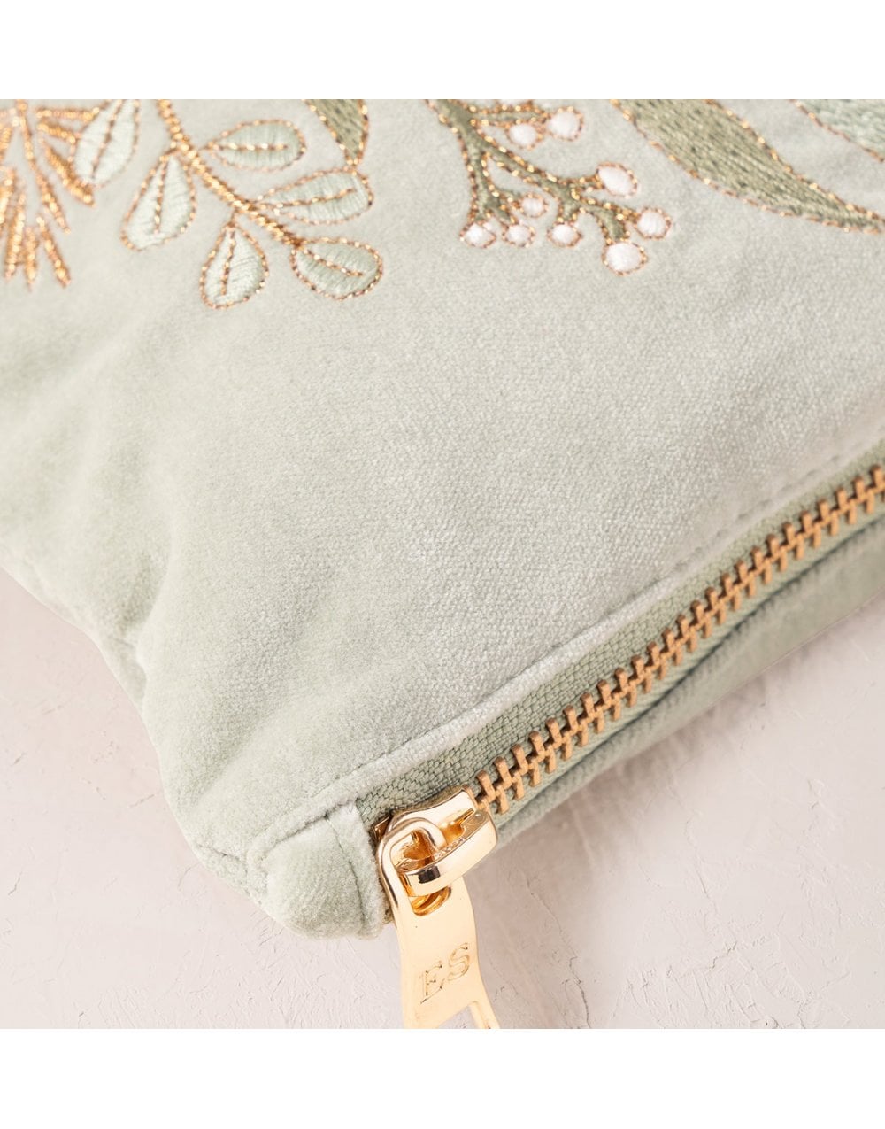 Young Ideas/Henmores - Olive Branch Mother of the Bride Sage Velvet Everyday Pouch - sage - OS