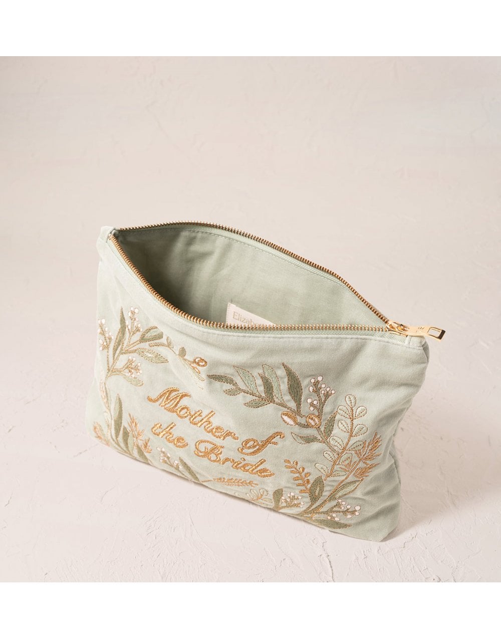 Young Ideas/Henmores - Olive Branch Mother of the Bride Sage Velvet Everyday Pouch - sage - OS