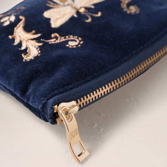 Young Ideas & Henmores -Provençal Bee Navy Velvet Coin Purse -Navy -OS