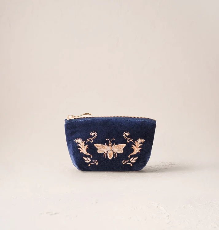 Young Ideas & Henmores -Provençal Bee Navy Velvet Coin Purse -Navy -OS