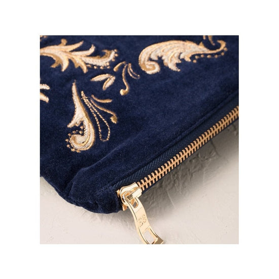 Young Ideas/Henmores - Provençale Bee Navy Velvet Everyday Pouch - Navy - OS