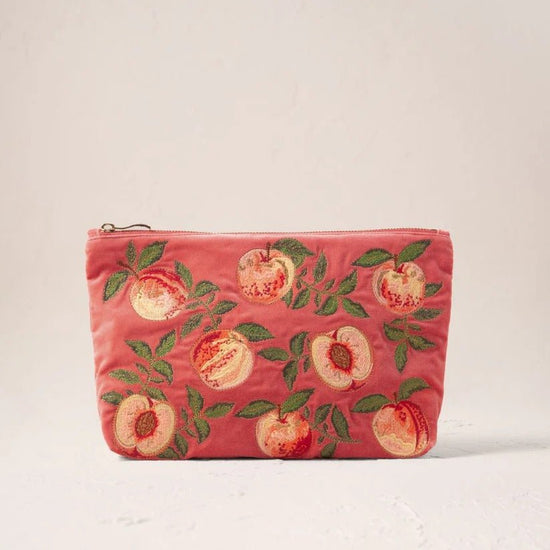 Young Ideas & Henmores - Summer Peach Spiced Coral Cotton Everyday Pouch - Spiced Coral - OS