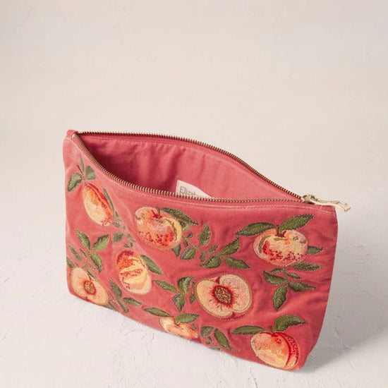 Young Ideas & Henmores - Summer Peach Spiced Coral Cotton Everyday Pouch - Spiced Coral - OS
