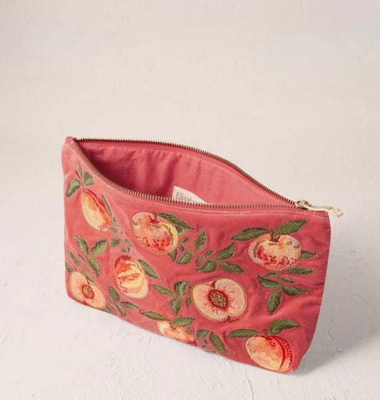 Young Ideas & Henmores - Summer Peach Spiced Coral Cotton Everyday Pouch - Spiced Coral - OS