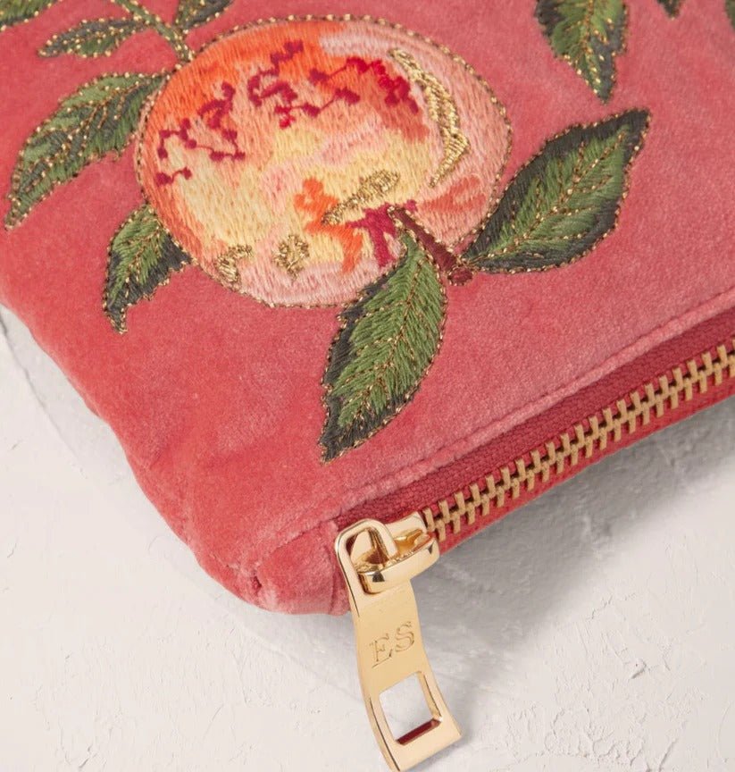 Young Ideas & Henmores - Summer Peach Spiced Coral Cotton Everyday Pouch - Spiced Coral - OS