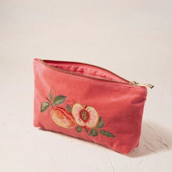 Young Ideas & Henmores - Summer Peach Spiced Coral Cotton Mini Pouch - Spiced Coral - OS