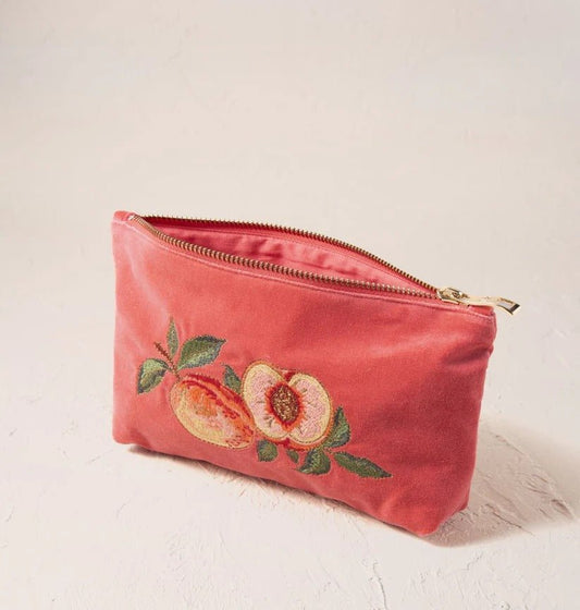 Young Ideas & Henmores - Summer Peach Spiced Coral Cotton Mini Pouch - Spiced Coral - OS