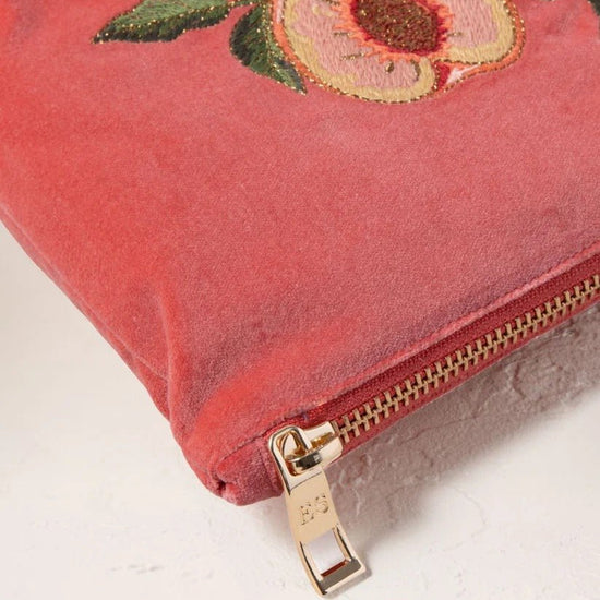 Young Ideas & Henmores - Summer Peach Spiced Coral Cotton Mini Pouch - Spiced Coral - OS