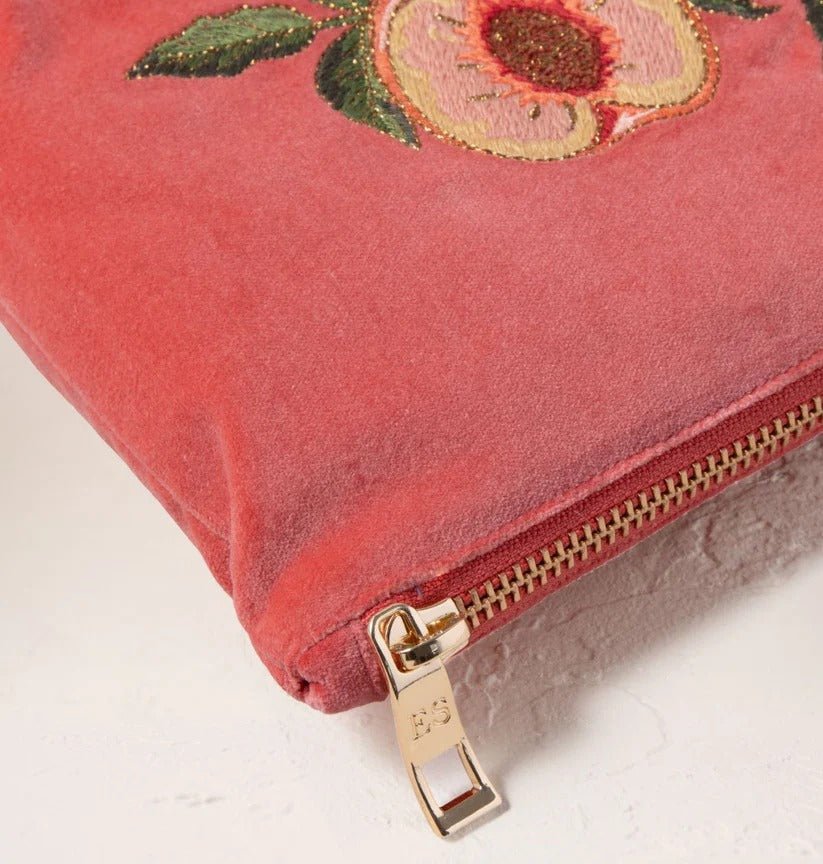 Young Ideas & Henmores - Summer Peach Spiced Coral Cotton Mini Pouch - Spiced Coral - OS