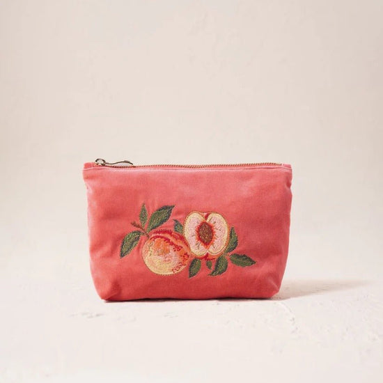 Young Ideas & Henmores - Summer Peach Spiced Coral Cotton Mini Pouch - Spiced Coral - OS