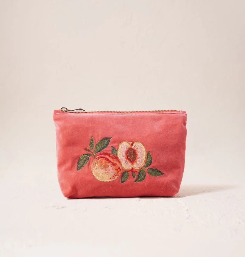 Young Ideas & Henmores - Summer Peach Spiced Coral Cotton Mini Pouch - Spiced Coral - OS