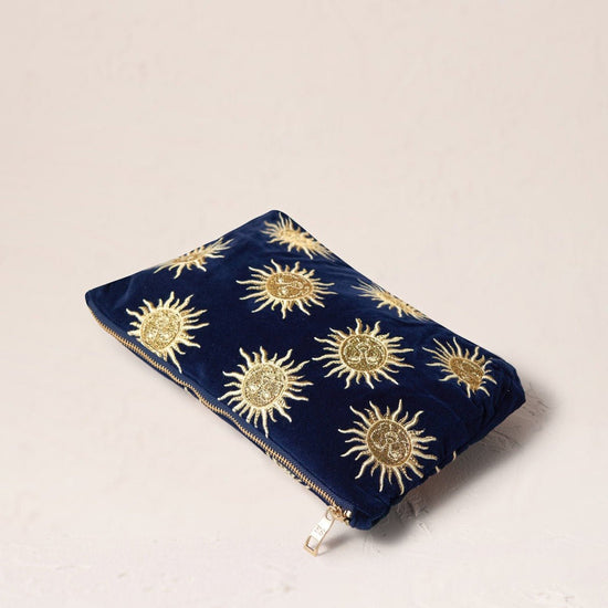 Young Ideas/Henmores - Sun Goddess Navy Velvet Everyday Pouch - Navy - OS