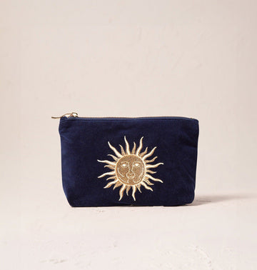 Young Ideas/Henmores - Sun Goddess Navy Velvet Mini Pouch - Navy - OS