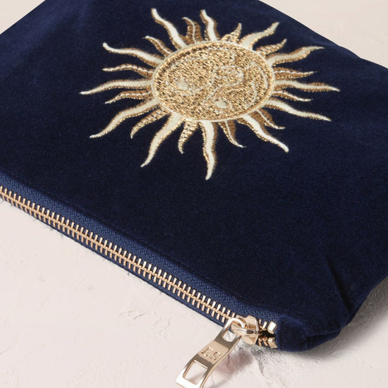 Young Ideas/Henmores - Sun Goddess Navy Velvet Mini Pouch - Navy - OS