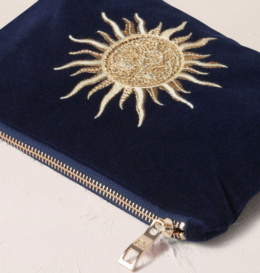 Young Ideas/Henmores - Sun Goddess Navy Velvet Mini Pouch - Navy - OS