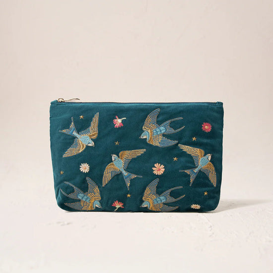 Young Ideas & Henmores - Swallows Rich Blue Everyday Pouch - Rich Blue - OS