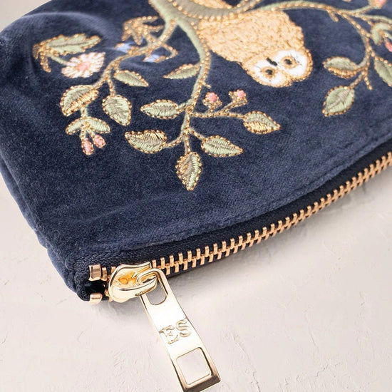 Young Ideas & Henmores -Tree of Indigo Life Velvet Coin Purse -Indigo -OS