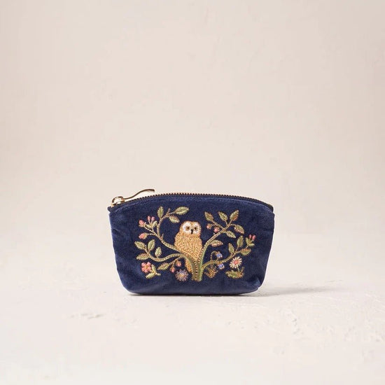 Young Ideas & Henmores -Tree of Indigo Life Velvet Coin Purse -Indigo -OS