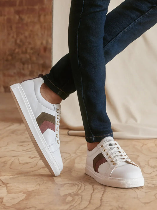 Young Ideas & Henmores - Alexandra Leather Trainer - Sky Blue/Stone - 4