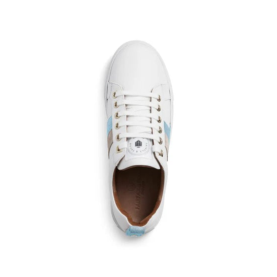 Young Ideas & Henmores - Alexandra Leather Trainer - Sky Blue/Stone - 4