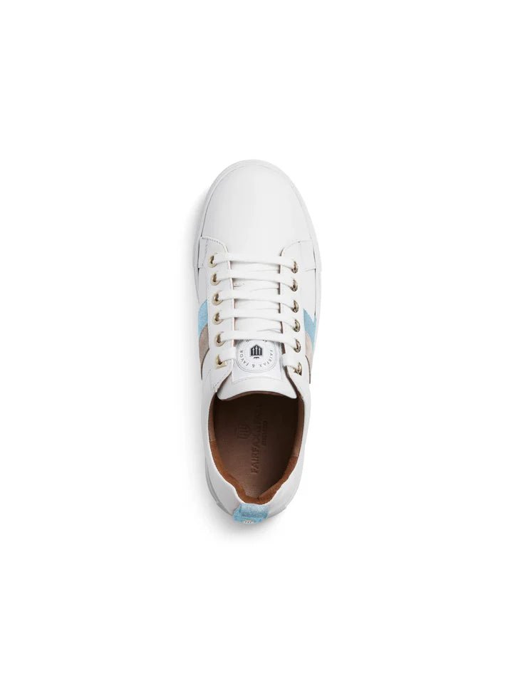 Young Ideas & Henmores - Alexandra Leather Trainer - Sky Blue/Stone - 4