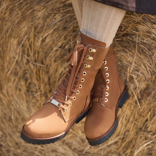 Young Ideas/Henmores - Anglesey Shearling Lined Ankle Boot - Mahogany Leather - 4