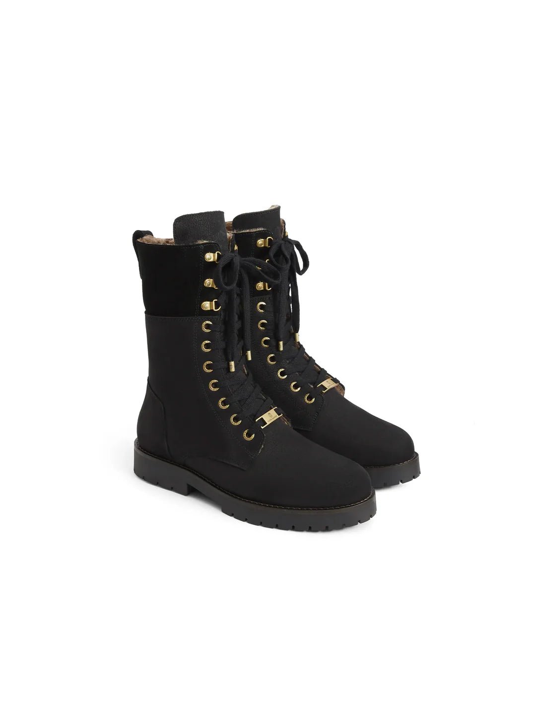 Young Ideas & Henmores - Anglesey Shearling Lined Ankle Boot - Black Suede - 4