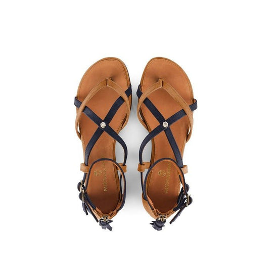 Young Ideas/Henmores - Brancaster Sandal - Tan/Navy - 4