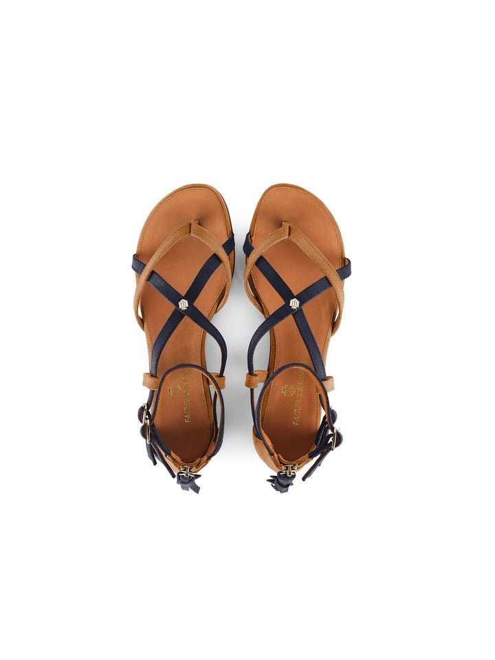 Young Ideas/Henmores - Brancaster Sandal - Tan/Navy - 4