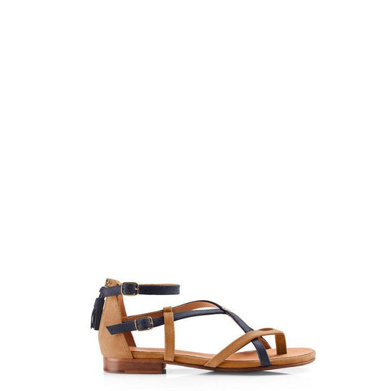 Young Ideas/Henmores - Brancaster Sandal - Tan/Navy - 4