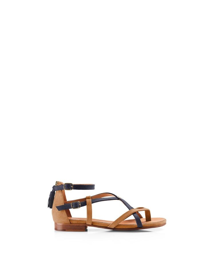 Young Ideas/Henmores - Brancaster Sandal - Tan/Navy - 4