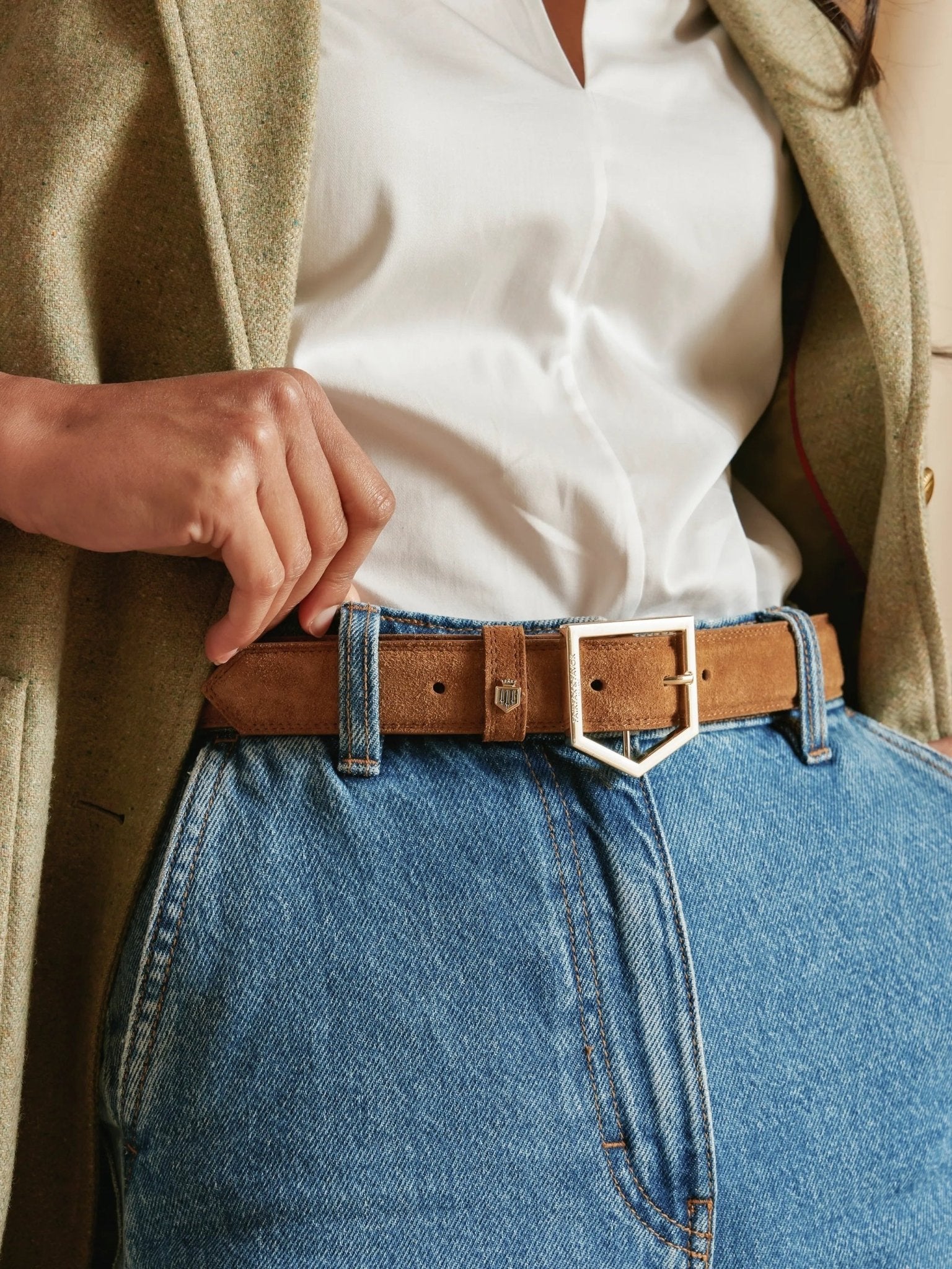 Young Ideas/Henmores - Felbrigg Belt - Tan Suede - S