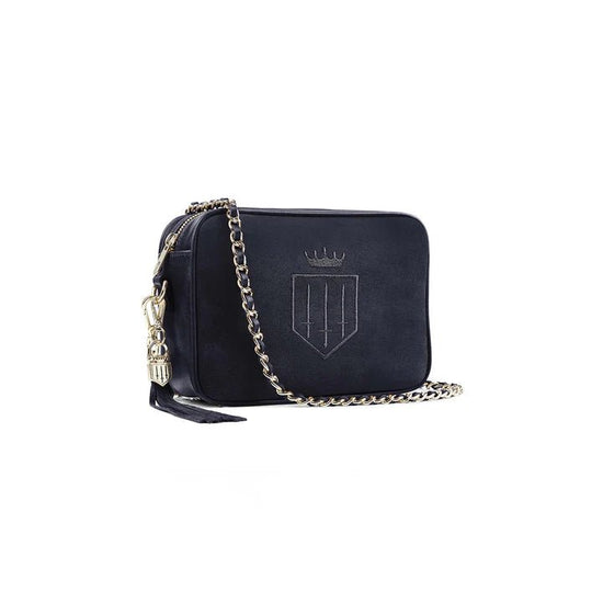 Young Ideas & Henmores - Finsbury Cross Body Bag - Navy Suede - OS