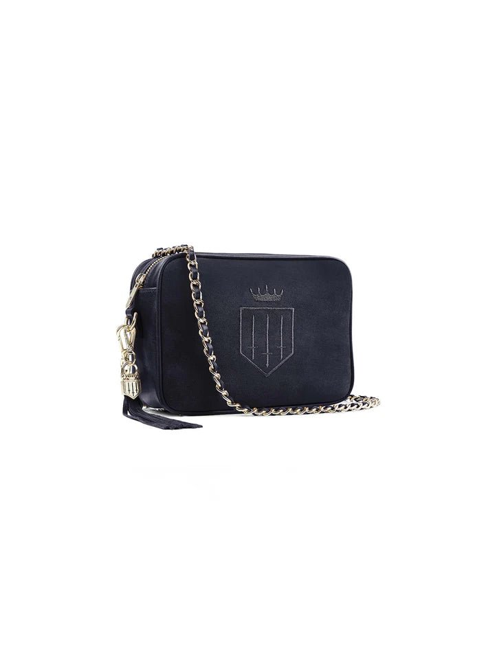 Young Ideas & Henmores - Finsbury Cross Body Bag - Navy Suede - OS