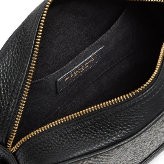 Young Ideas/Henmores - Finsbury Cross Body Bag - Herringbone Black Suede/Leather - OS