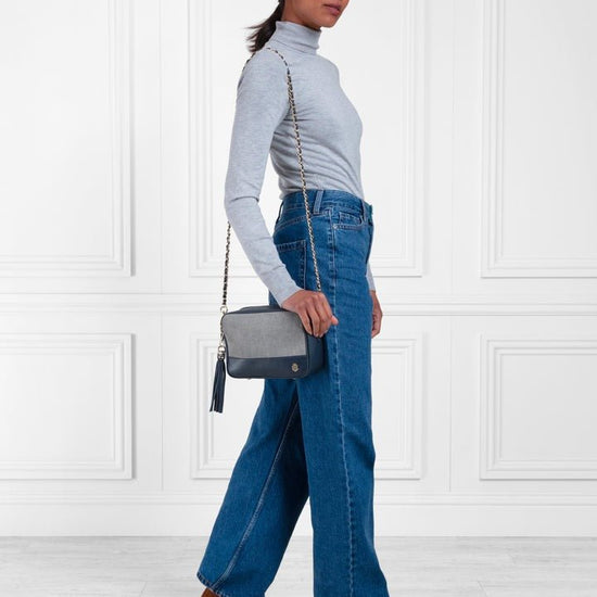 Young Ideas/Henmores - Finsbury Cross Body Bag - Denim Suede - OS