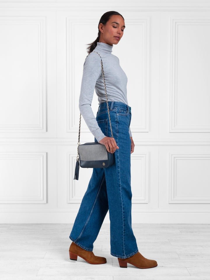 Young Ideas/Henmores - Finsbury Cross Body Bag - Denim Suede - OS