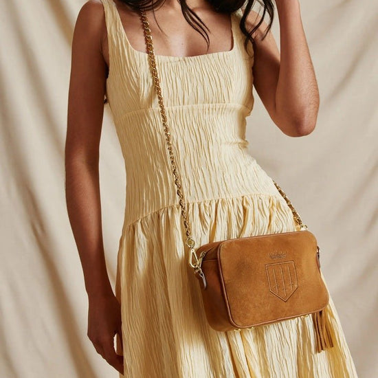 Young Ideas/Henmores - Finsbury Cross Body Bag - Tan Suede - OS