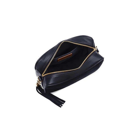 Young Ideas & Henmores - Finsbury Cross Body Bag - Navy Suede - OS