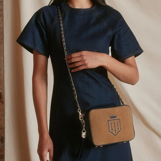 Young Ideas/Henmores - Finsbury Cross Body Bag - Tan/Navy - OS