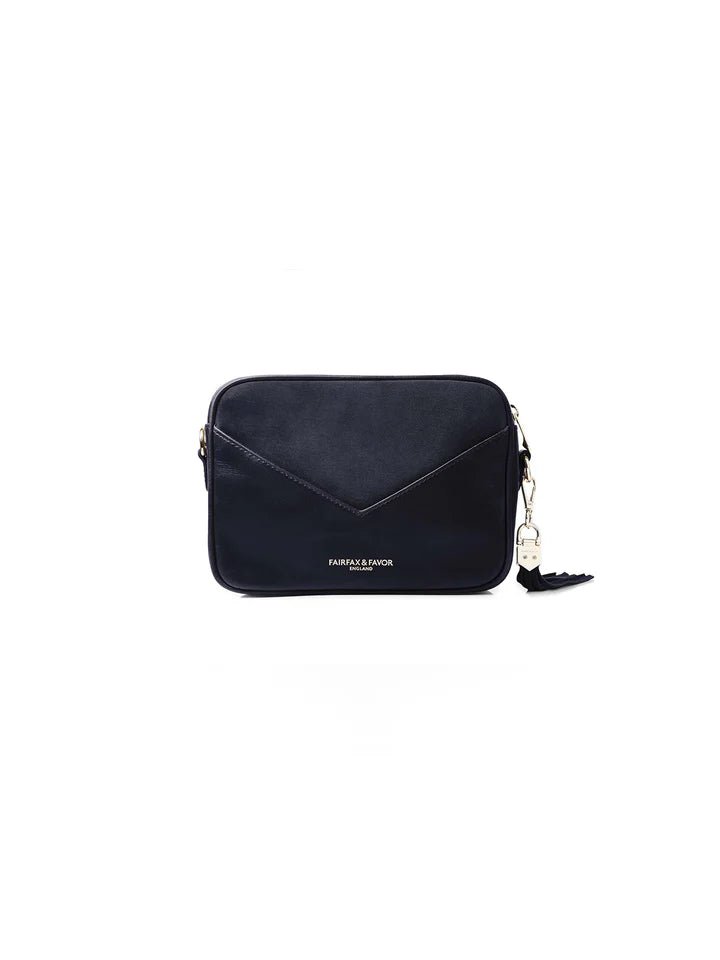 Young Ideas & Henmores - Finsbury Cross Body Bag - Navy Suede - OS