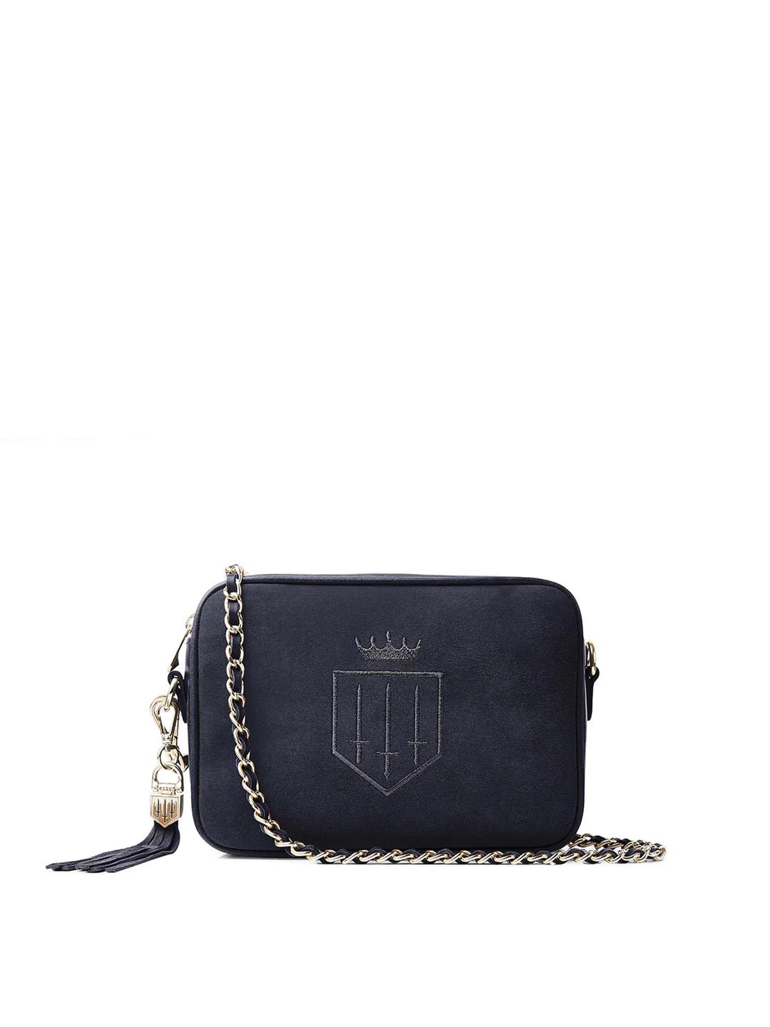 Young Ideas & Henmores - Finsbury Cross Body Bag - Navy Suede - OS