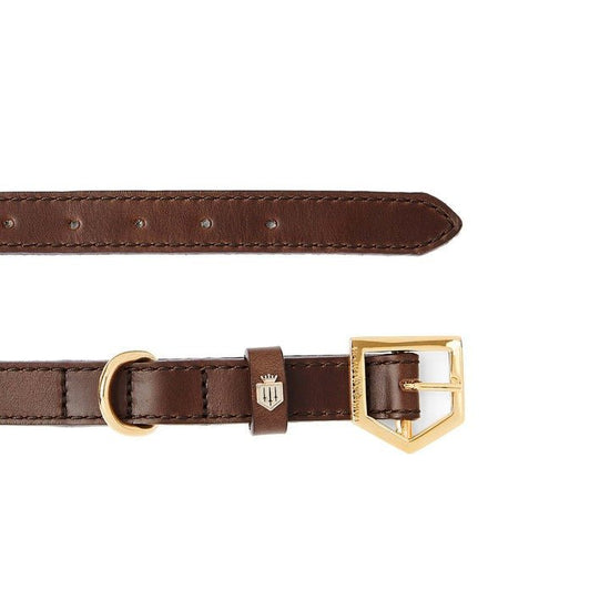 Young Ideas/Henmores - Fitzroy Dog Collar - Mahogany Leather - S
